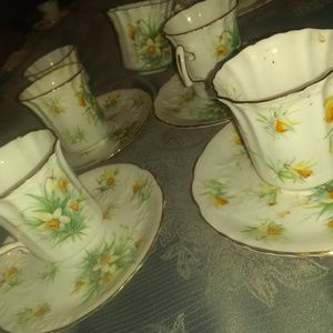 5 piece Tea cups and plates